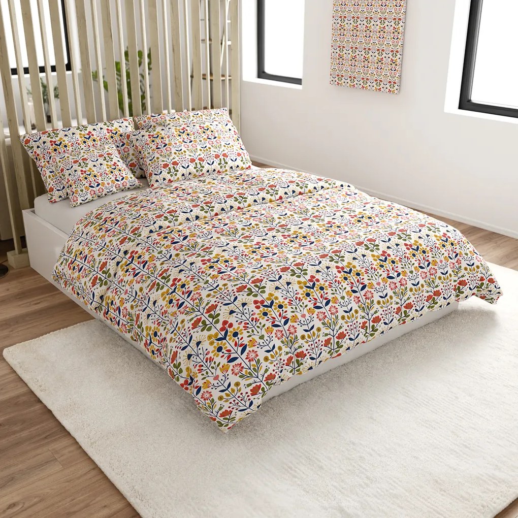Lenjerie de pat policoton FOLKLORIA POLY colorata Dimensiune lenjerie de pat: 70 x 90 cm | 140 x 220 cm
