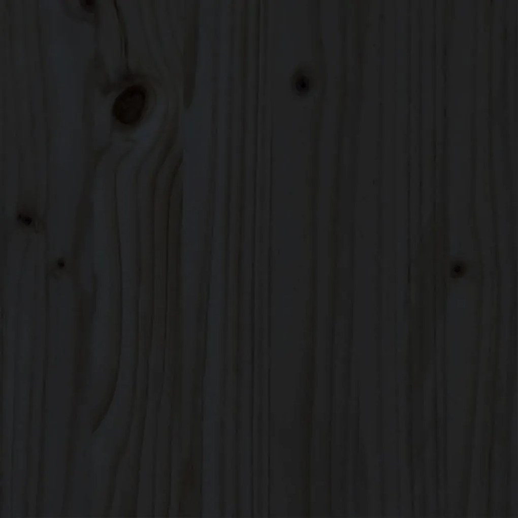 Cadru de pat, negru, 140x190 cm, lemn masiv Negru, 140 x 190 cm