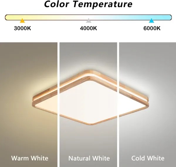 Brilagi - Plafonieră LED reglabilă MOLINA SQUARE LED/80W/230V stejar 60x60 cm + telecomandă