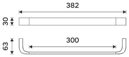 Suport de perete pentru prosoape NIMCO NKC 30035-90 NIKAU 39 cm negru mat