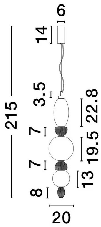 Pendul ceramic design modern LED CLEMENTINE