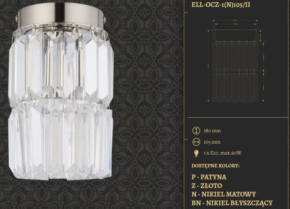 Plafoniera LUX, spot aplicat realizat manual ELLINI