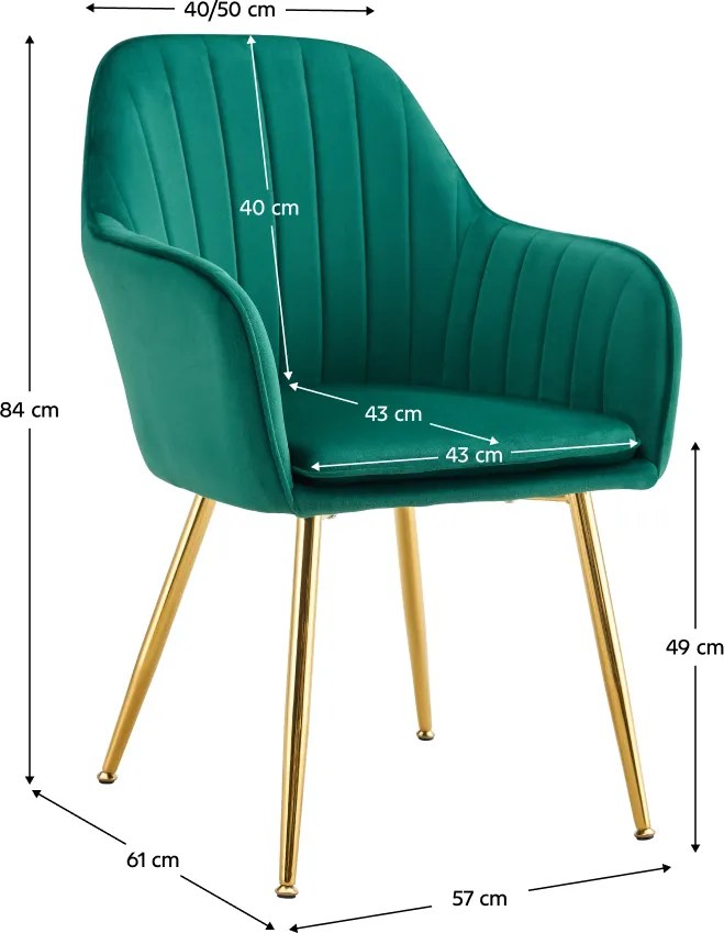 Fotoliu design, ţesătură de catifea smarald/crom-auriu, ADLAM NEW