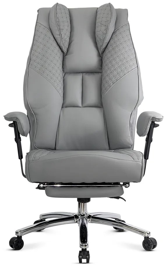 Scaun directorial gri din piele ecologica rezistent pana la 150 kg OFF 421