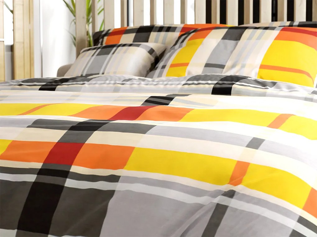 Lenjerie din bumbac Renforcé ORANGE KUBE colorat Dimensiune lenjerie de pat: 70 x 90 cm | 140 x 200 cm