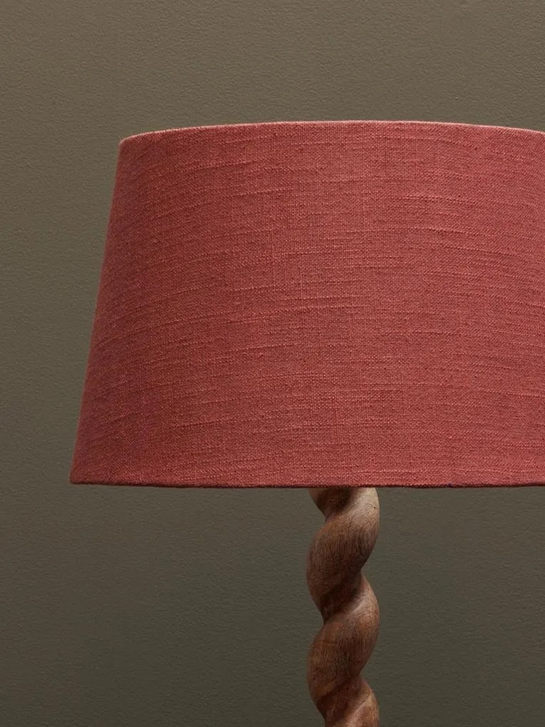 Lampa de masa, din lemn de mango, cu abajur din bumbac, Swirl