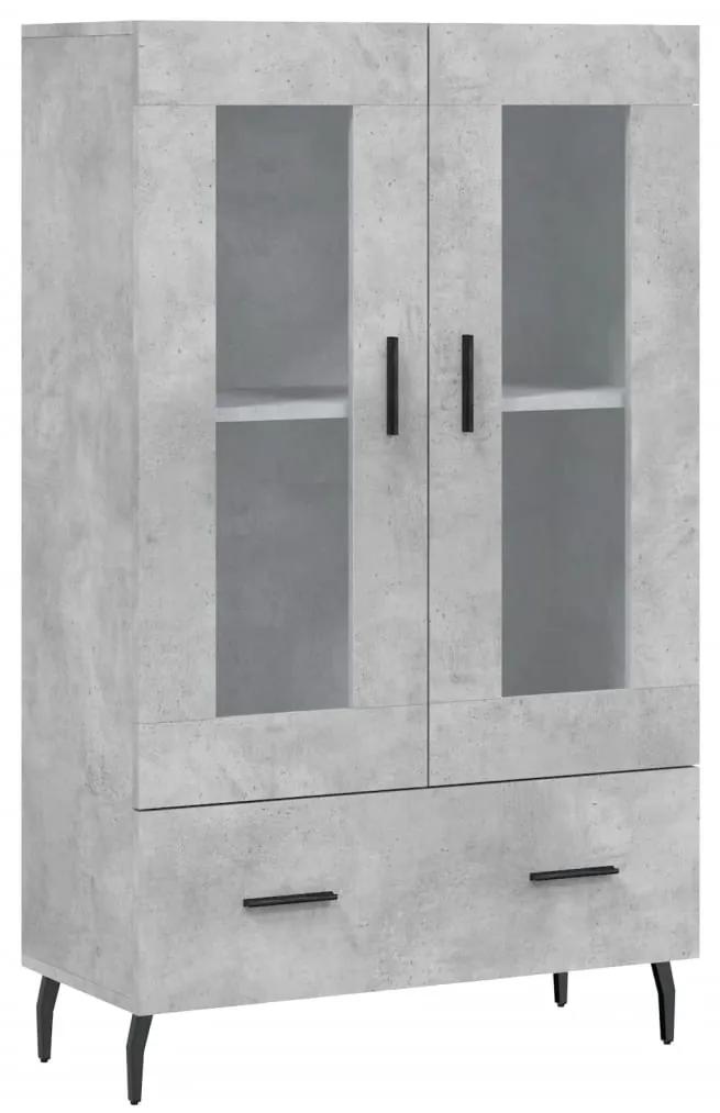828320 vidaXL Dulap înalt, gri beton, 69,5x31x115 cm, lemn prelucrat