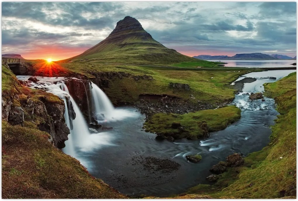 Tablou - Kirkjufell la apus (90x60 cm)