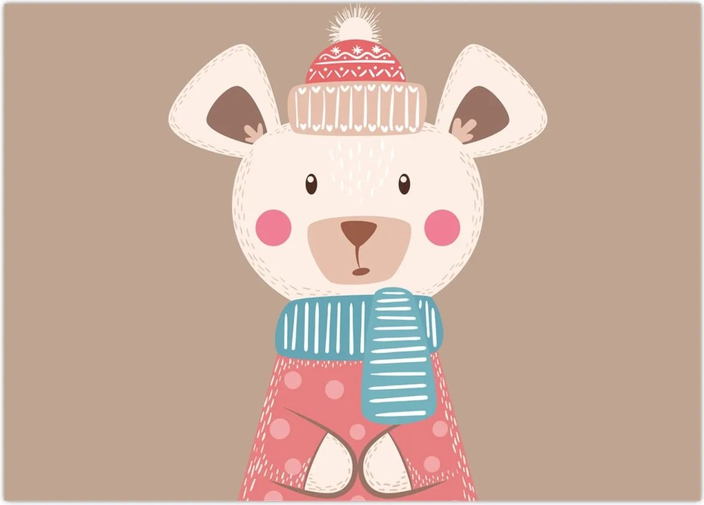 Tablou - Șoarece cu eșarfă (70x50 cm)