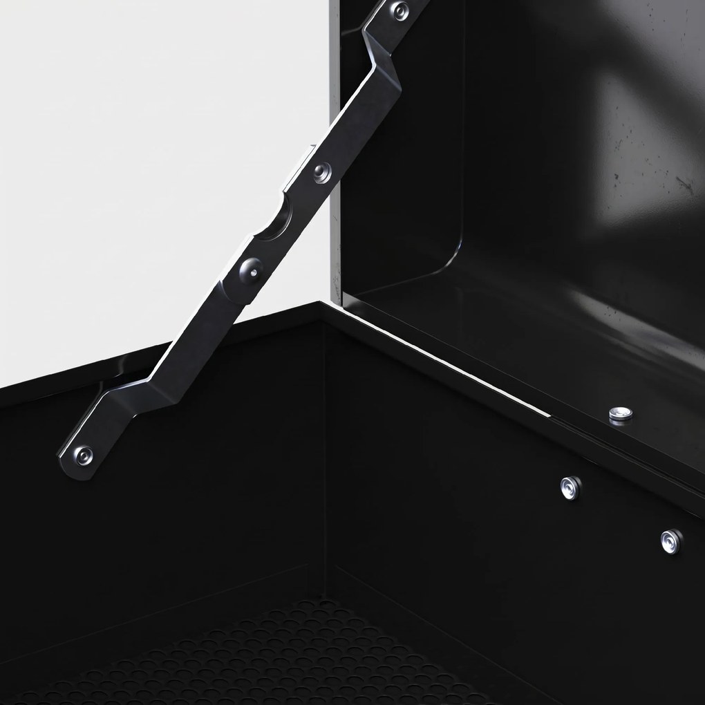 HOMCOM Comodă pentru Scule Portabilă, Cutie Metalică cu Carcasă Superioară și Glisiere pe Rulmenți cu Bile, 60x26x34 cm, Negru | Aosom Romania