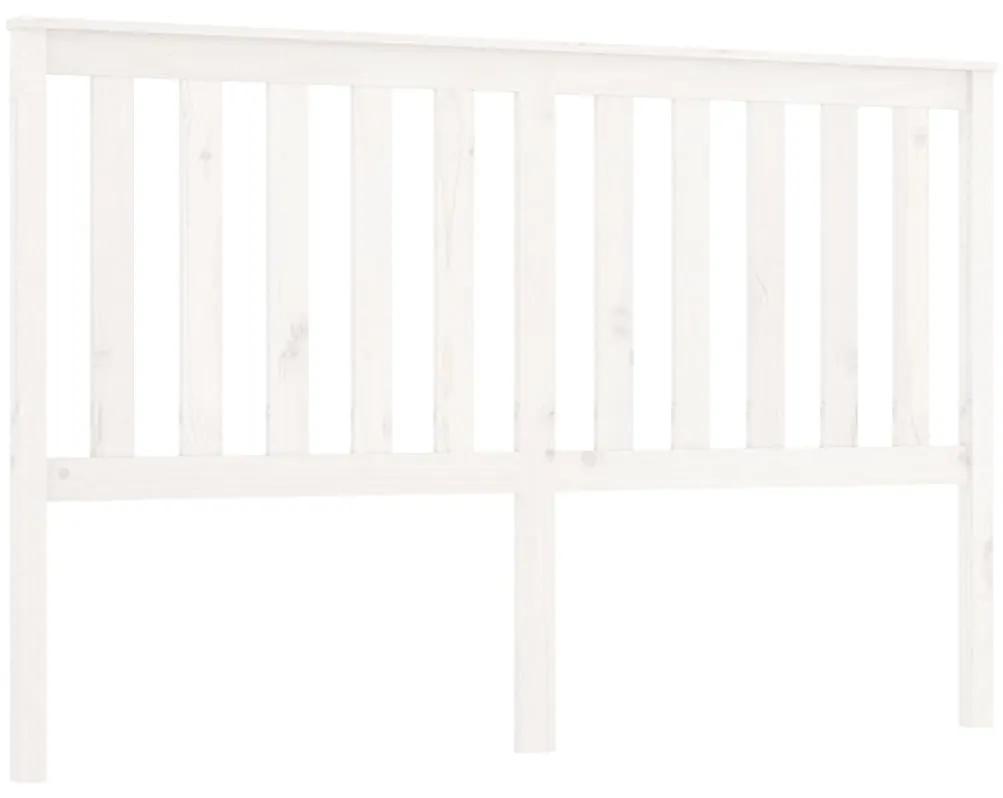 818526 vidaXL Tăblie de pat, alb, 156x6x101 cm, lemn masiv de pin