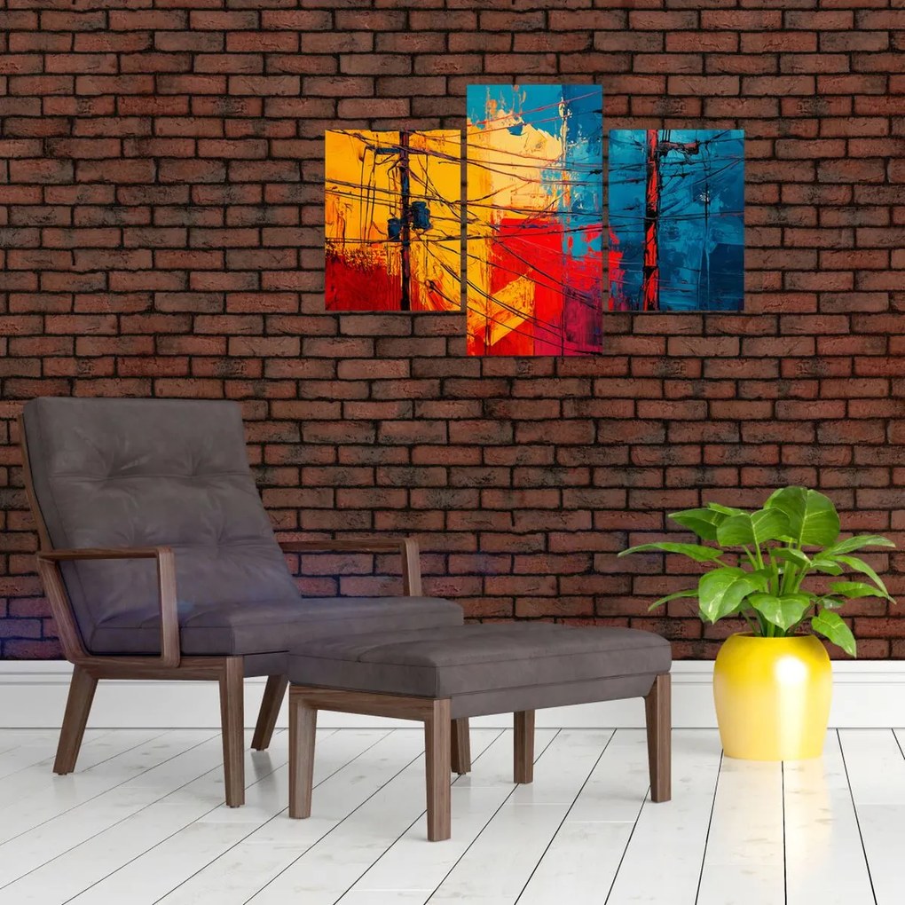 Tablou - Linii electrice abstracte (90x60 cm)