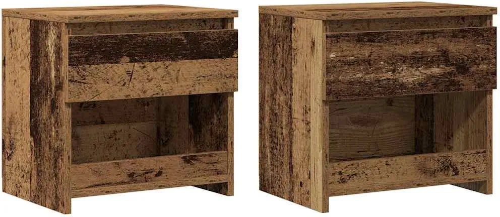 vidaXL Noptiere 2 buc. Lemn vechi 40x30x39 cm Lemn prelucrat