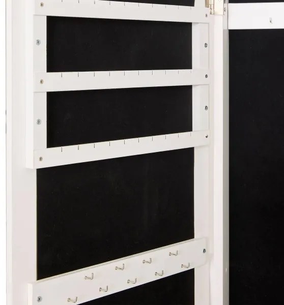 Atmosphera - Oglindă de podea cu casetă pentru bijuterii LEXY 158x38 cm, albă