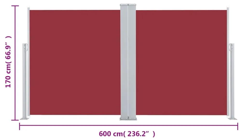 Copertina laterala retractabila, rosu, 170 x 600 cm Rosu, 170 x 600 cm