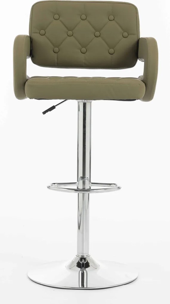 HR8403W Scaun Khaki Piele Ecologica Premium Soft cu Bază Cromata