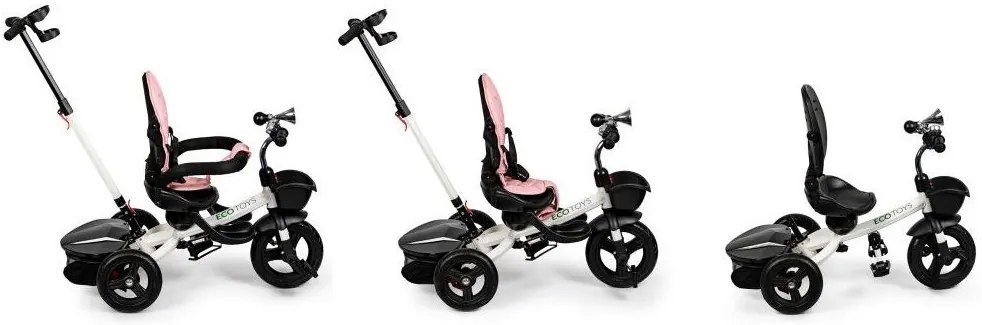 Tricicletă pentru copii cu scaun rotativ KIDS Pink