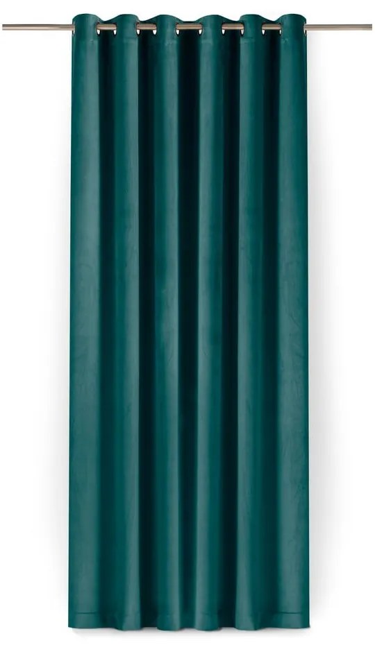 Draperie în culoarea petrolului dimout (semi-opacă) din catifea 265x250 cm Velto – Filumi