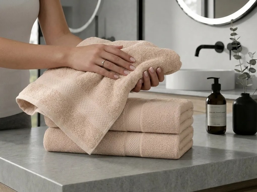 Prosop CLARYSSE ELEGANCE 70x140 cm nisipiu, 100% bumbac