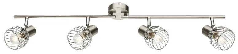 Plafoniera cu 4 spoturi design industrial TEXAS nichel, crom