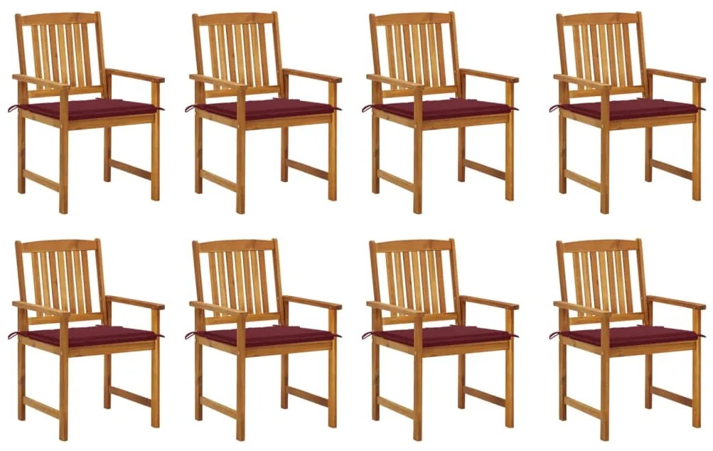 vidaXL Scaune de grădină cu perne 8 buc. lemn masiv de acacia