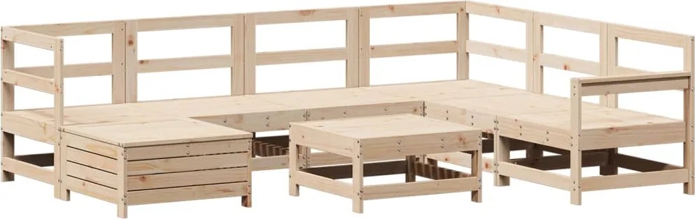 vidaXL Set canapea de grădină, 8 piese, lemn masiv de pin