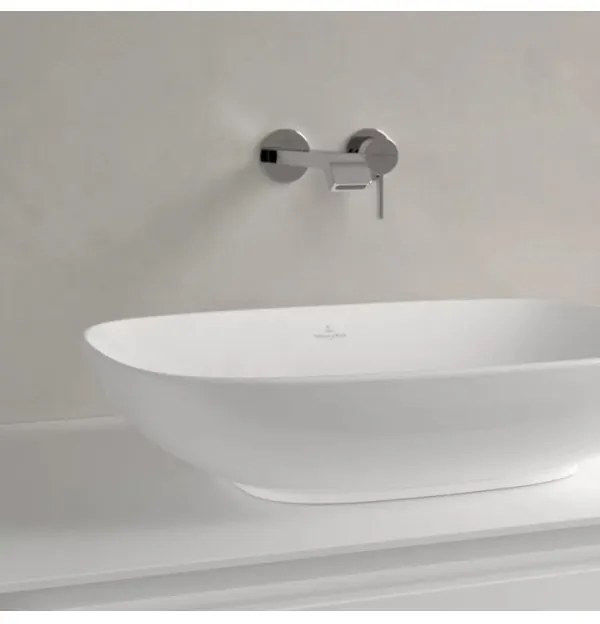 Lavoar pe blat, Villeroy&amp;Boch Loop&amp;Friends, material TitanCeram, 56x38cm, Alb Alpin, 4A490001