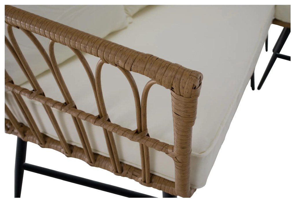 Set mobilier de grădină Arala (natural + bej + negru) (pentru 4 persoane). 1116234