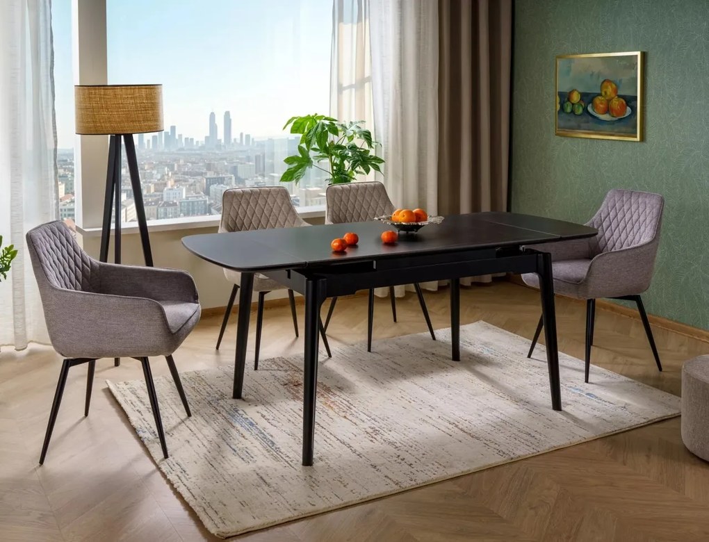 Masa extensibila Sento neagra L120-180xl80 cm