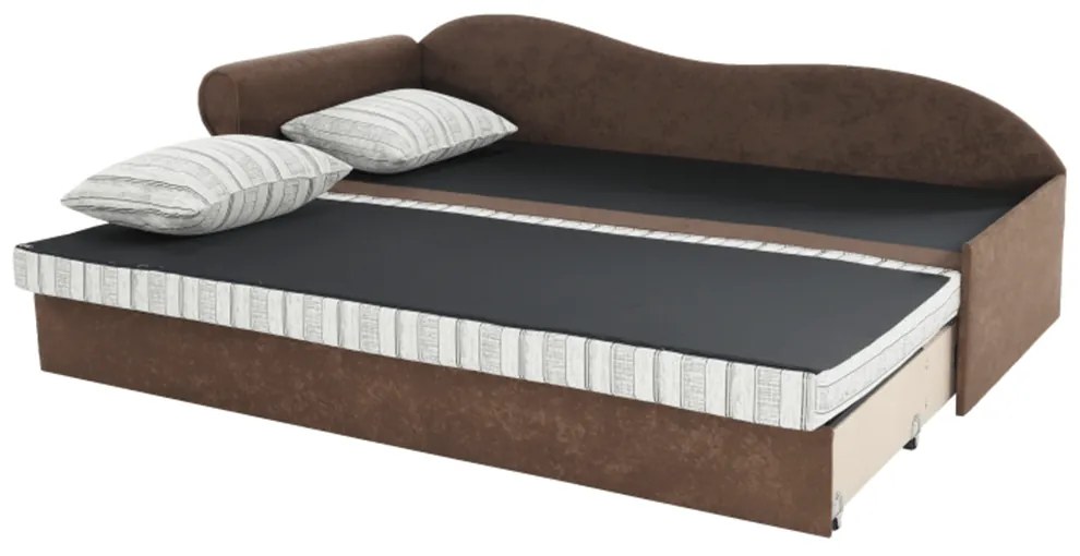 Divan extensibil, maro/bej/auriu/model, stânga, AGA D