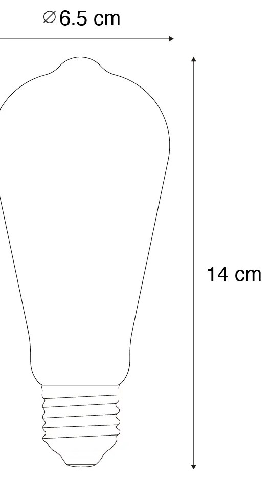 Set de 5 becuri LED E27 dimabile ST64 transparente 5W 600 lm 2700K
