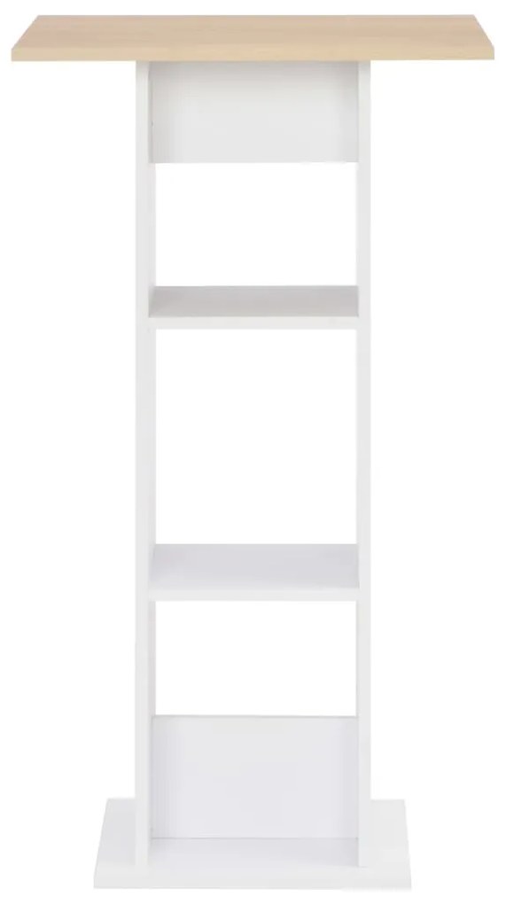 280209 vidaXL Masă de bar, alb și stejar sonoma, 60 x 60 x 110 cm
