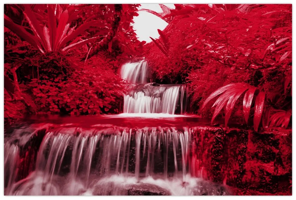 Tablou - Cascade indoneziene în roșu (90x60 cm)