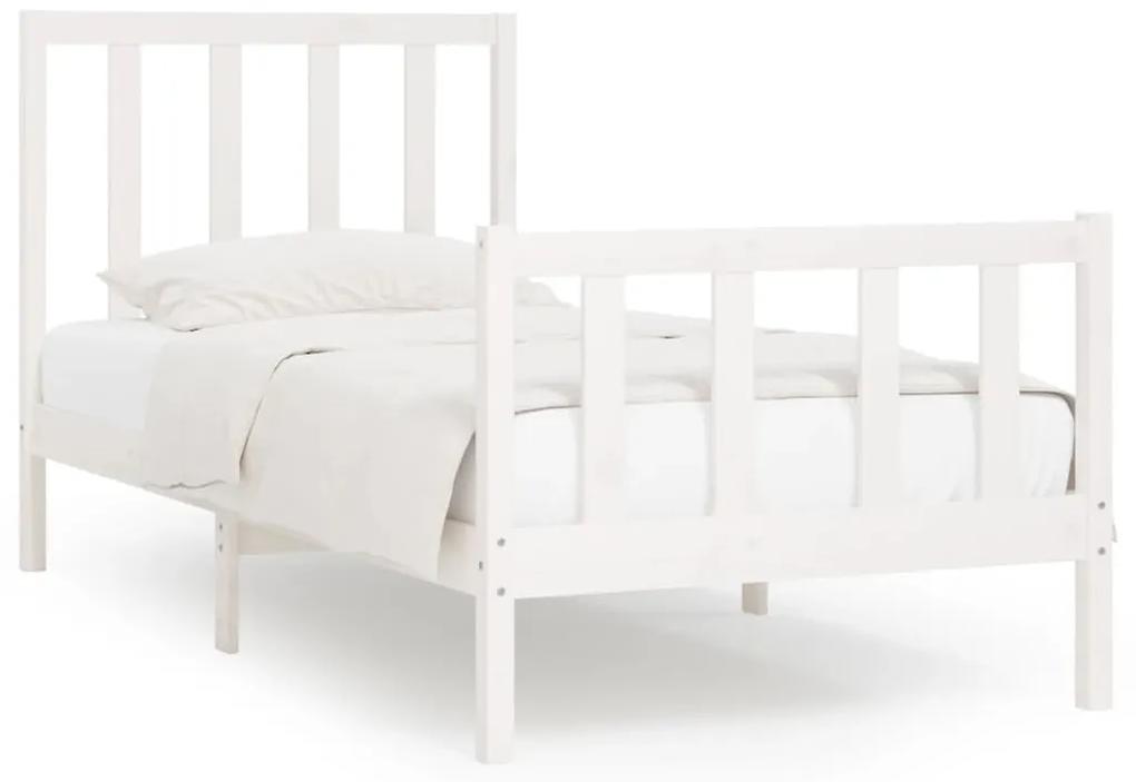 3106824 vidaXL Cadru de pat, alb, 100x200 cm, lemn masiv