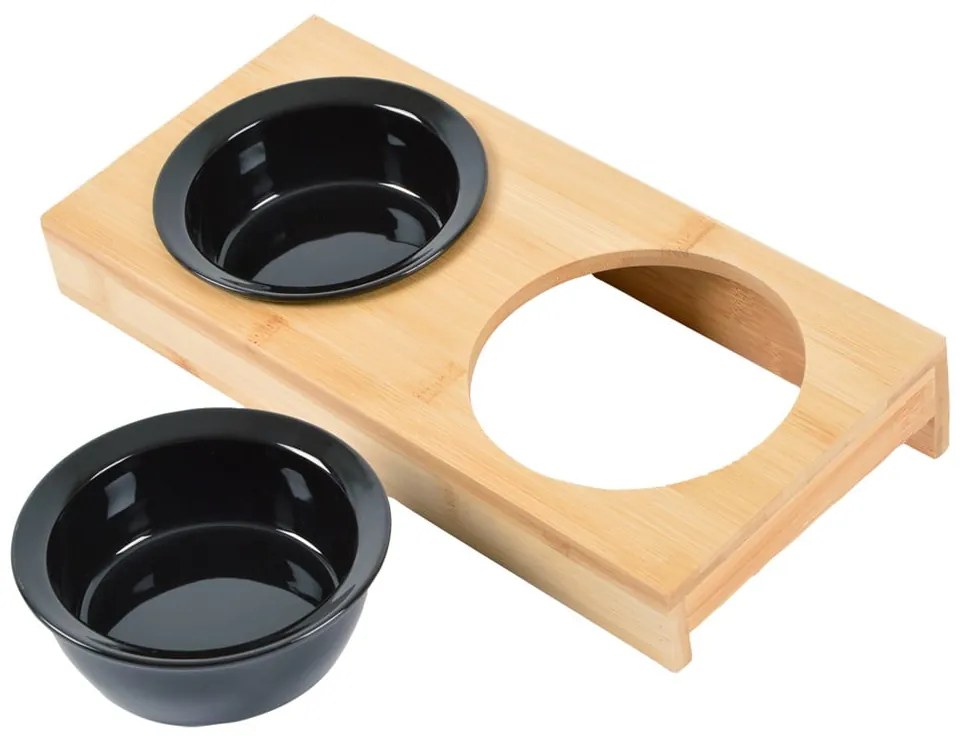 Set boluri cu suport pentru câini, din bambus ø 12 cm – Love Story