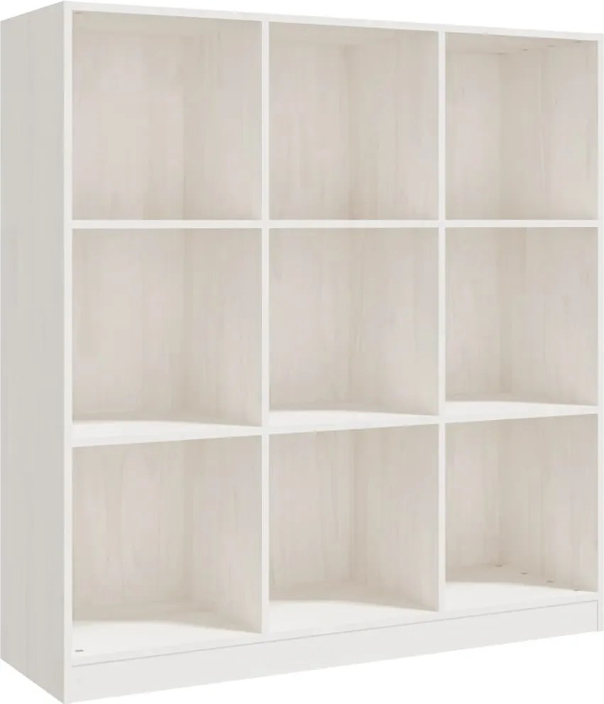 vidaXL Bibliotecă/Separator cameră alb 104x33,5x110 cm lemn masiv pin