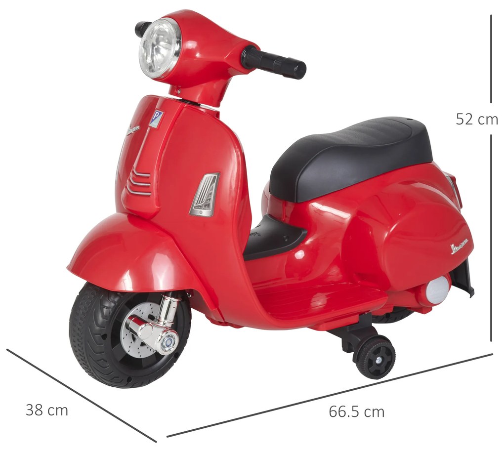 Motocicleta pentru Copii HOMCOM Brand Vespa 6V, 18-36 luni | Aosom Romania