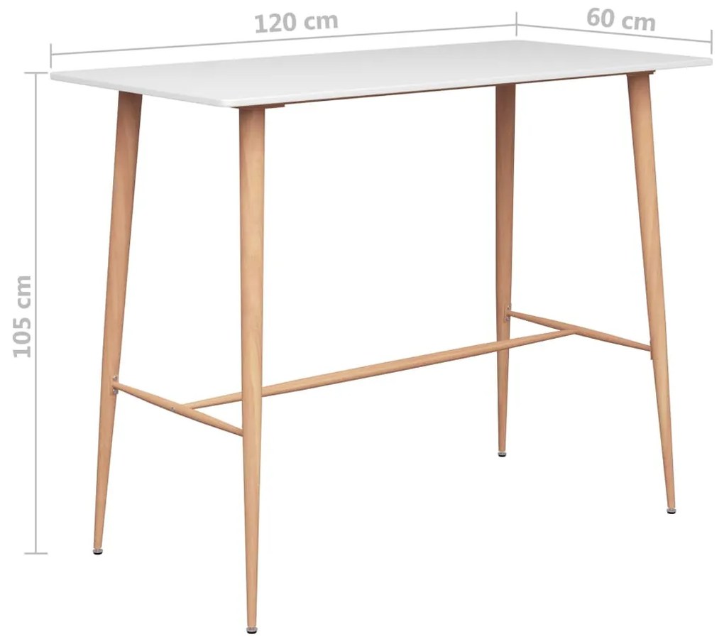 Set mobilier de bar, 7 piese, alb si negru Alb si negru, 7