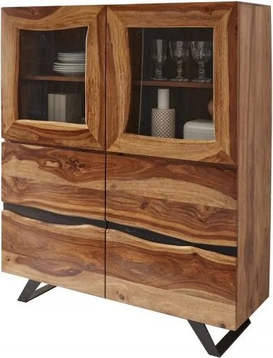 Vitrina design industrial Amazonas 140cm Sheesham