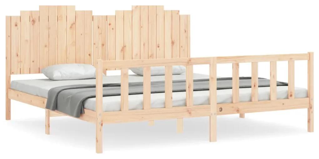 3192316 vidaXL Cadru pat cu tăblie 200x200 cm, lemn masiv de pin