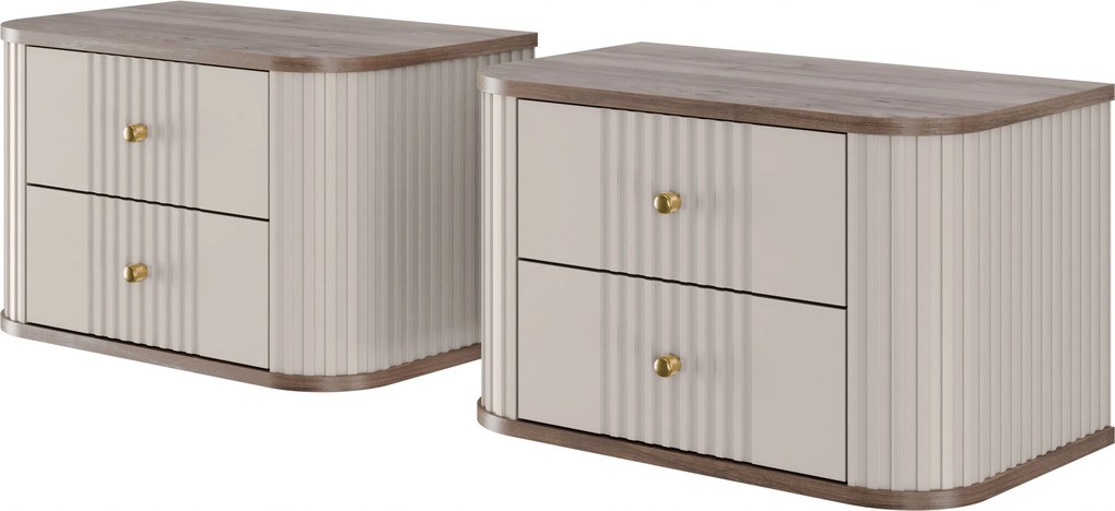 Set noptiere suspendat Vesper 56 cm - cașmir / nuc / mânere aurii