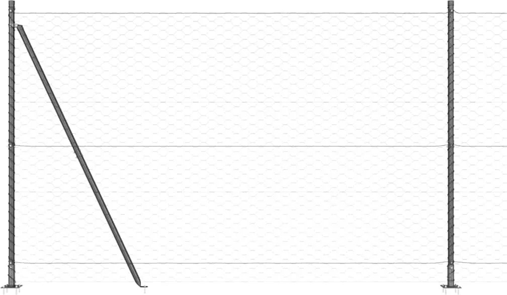 vidaXL Stâlp de gard. Gri 100 x 1,5 m (mesh de 50 mm) Oțel și PVC