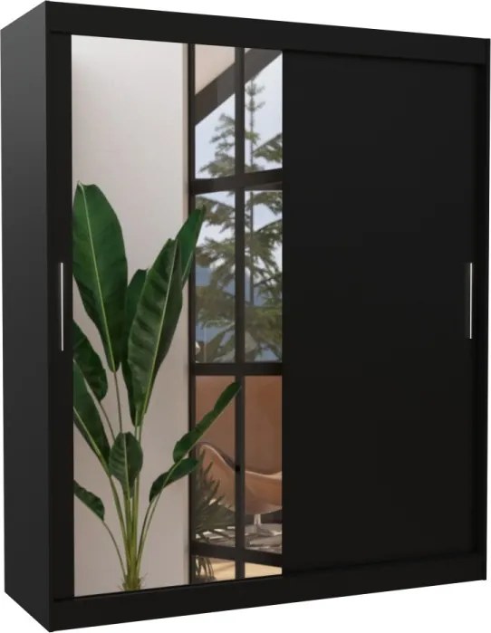 Dulap cu usi glisante si oglinda 180x215 cm, Tom, ADRK Furniture (Culoare: Trufă)