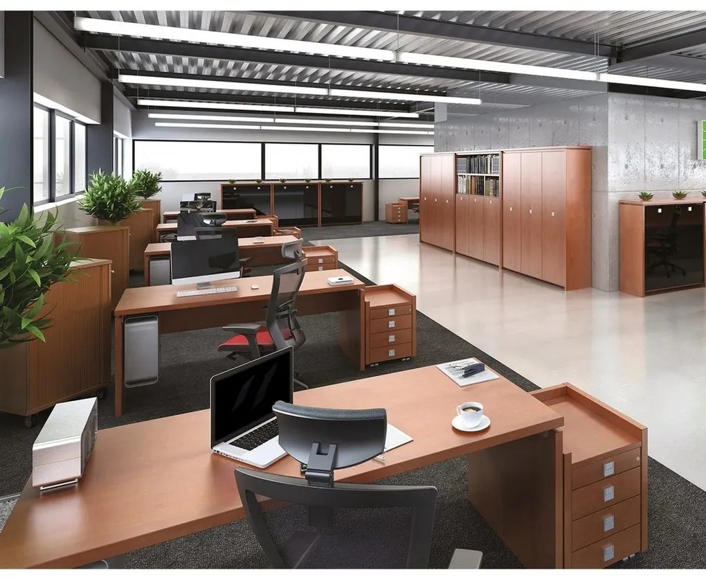 Masă ergonomica Verno 200 x 200 cm, dreapta, stejar antracit