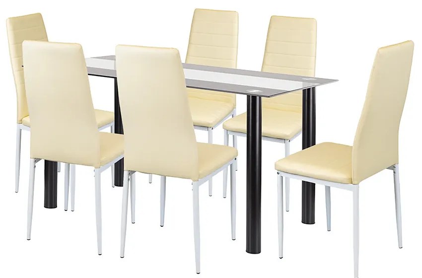 Norman 6+1 set de luat masa bej