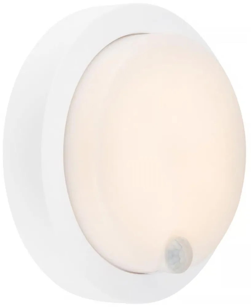 Brilo - Aplica LED de perete reîncărcabilă pentru exterior, cu senzor, 4 W/5 V, 4400 mAh, IP44, alb