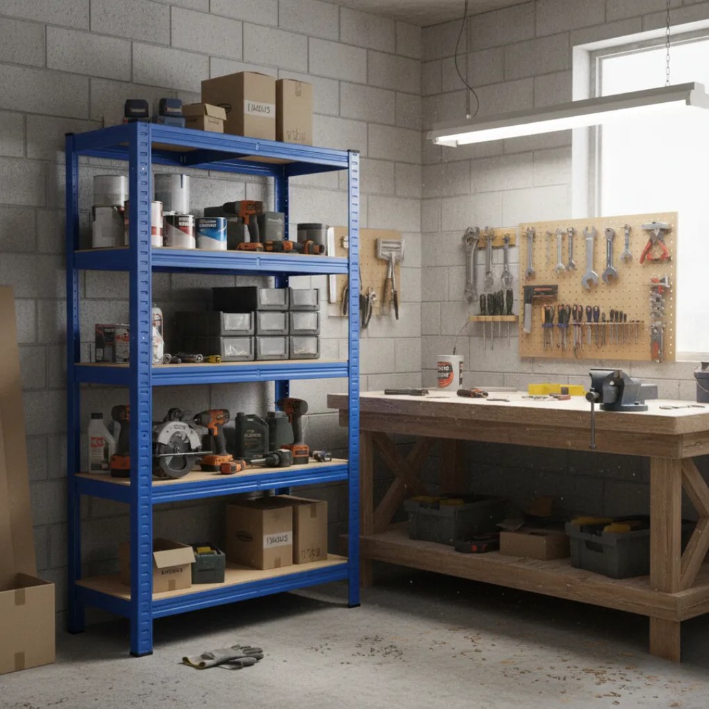 Raft cu capacitate mare HEAVY, max. 875kg, 90x40x180cm, albastru Monzana