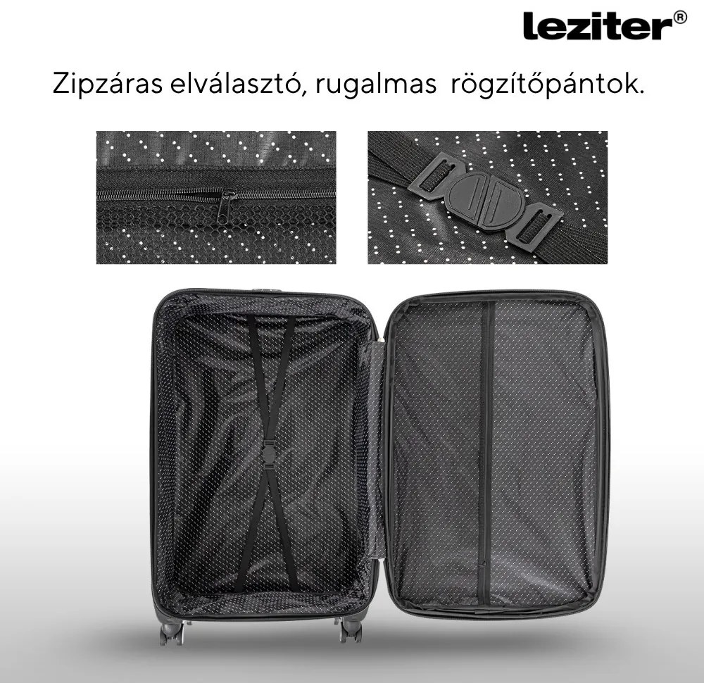 TraveLux Light III gurulós bőrönd szett fekete
