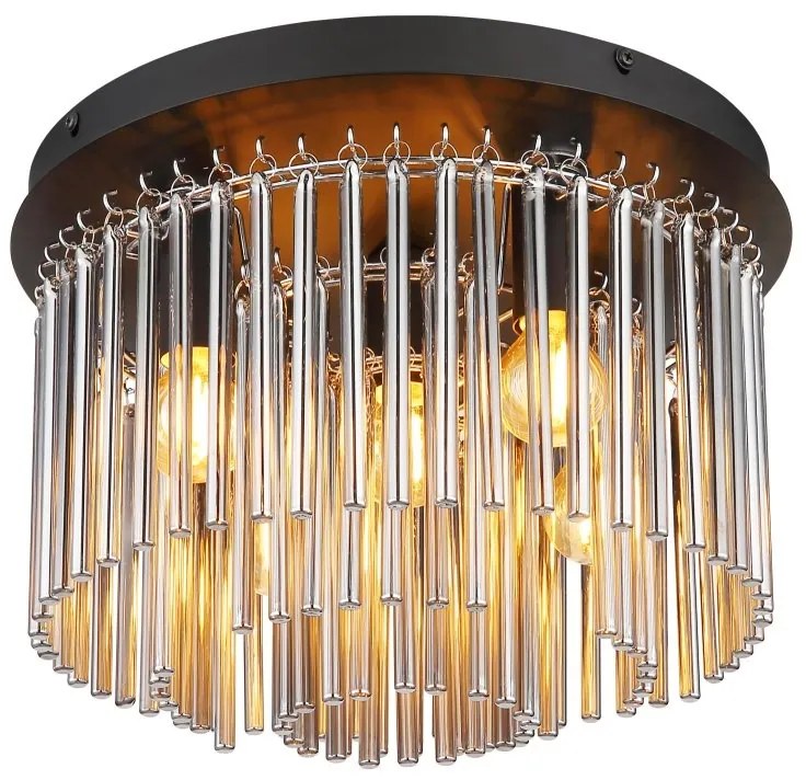 Plafoniera design modern GORLEY negru, fumuriu
