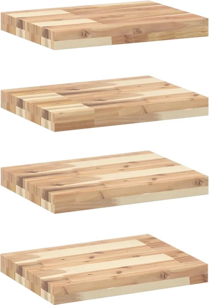 vidaXL Rafturi suspendate 4 buc. 60x30x2 cm lemn masiv acacia netratat